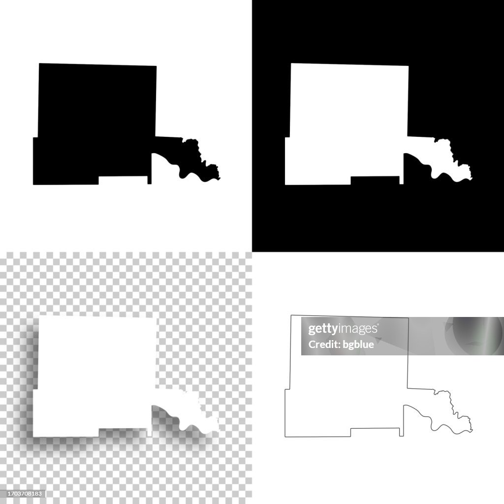 Jefferson County, Arkansas. Maps for design. Blank, white and black backgrounds