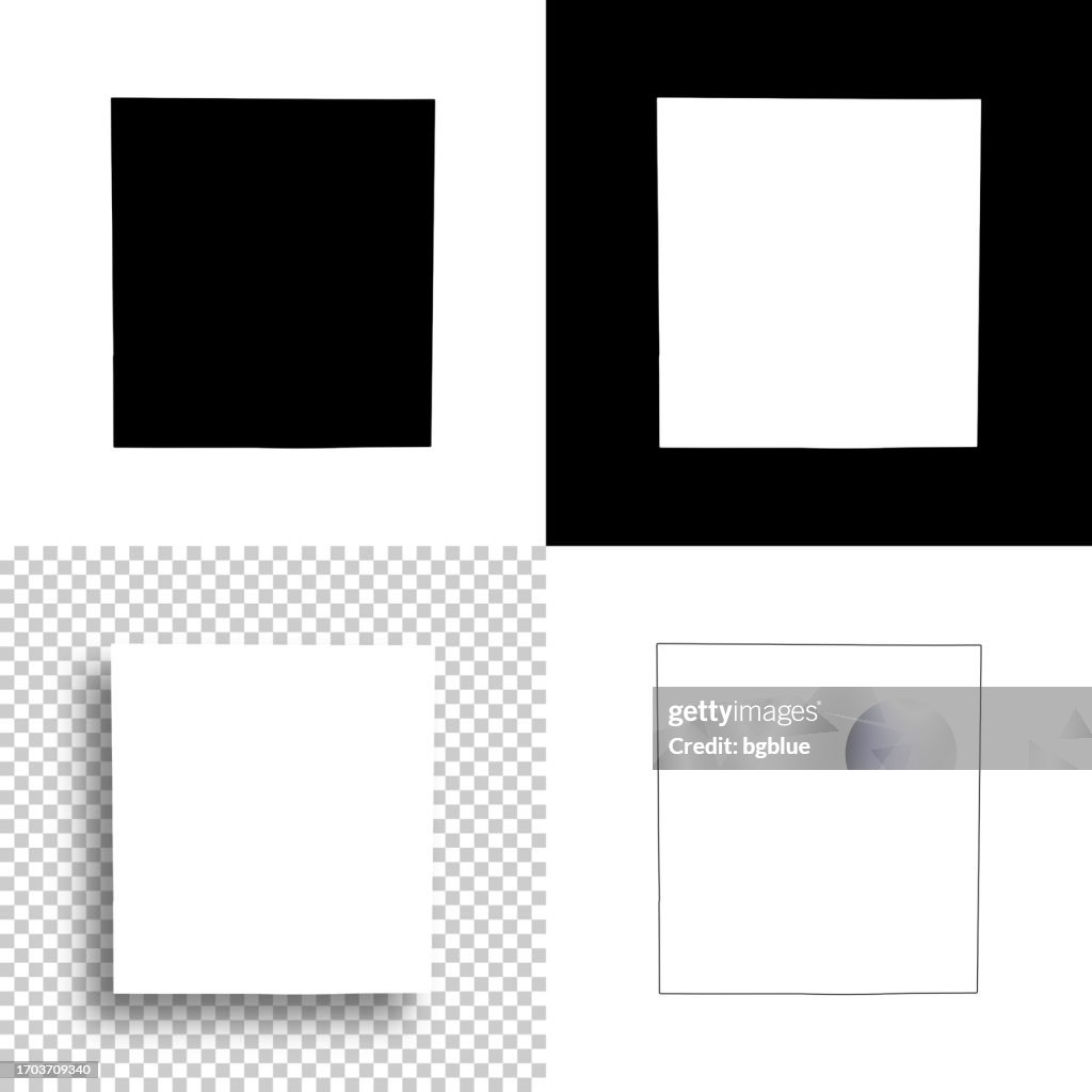 Elkhart County, Indiana. Maps for design. Blank, white and black backgrounds