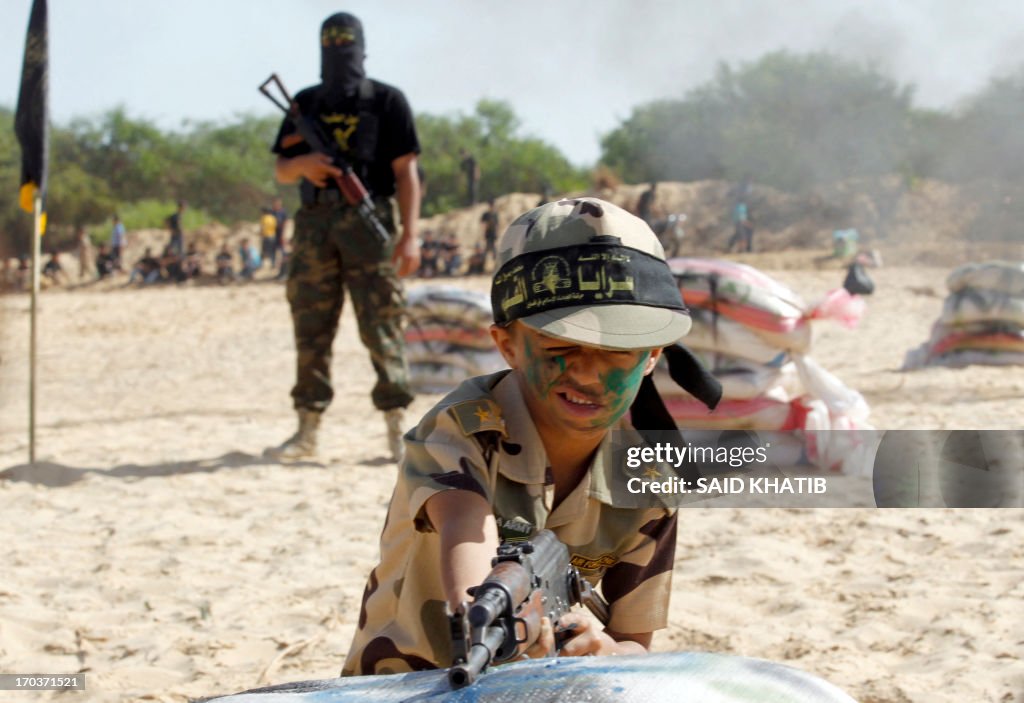 PALESTINIAN-ISRAEL-CONFLICT-GAZA-MILITARY-SUMMER CAMP