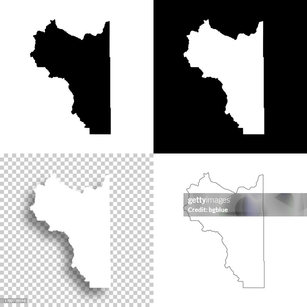Wasatch County, Utah. Maps for design. Blank, white and black backgrounds
