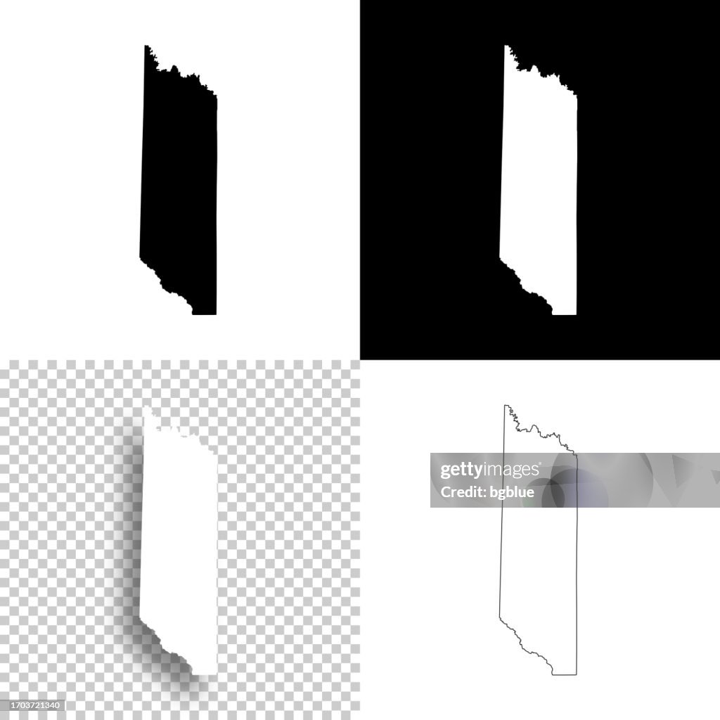 Morris County, Texas. Maps for design. Blank, white and black backgrounds