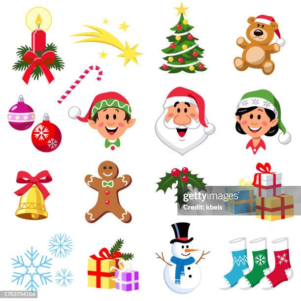 weihnachten icon set - weihnachten kerze stock-grafiken, -clipart, -cartoons und -symbole