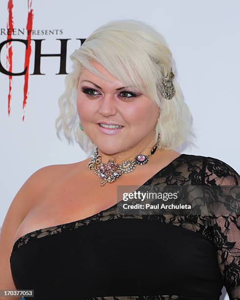 Actress Lindsay Hayward attends the "Hatchet II" premiere at the American Cinematheque's Egyptian Theatre on June 11, 2013 in Hollywood, California.