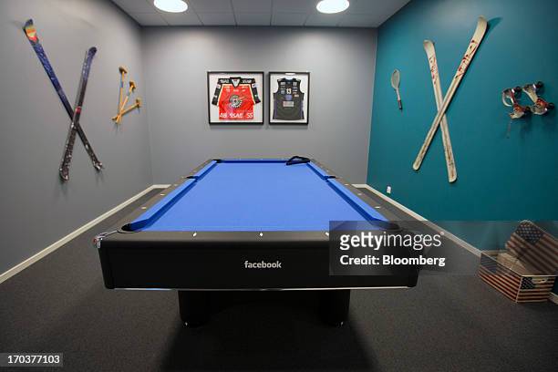 Pool table stands in the games room at Facebook Inc.'s new data storage center near the Arctic Circle in Lulea, Sweden, on Wednesday, June 12, 2013....