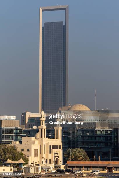 The headquarters of the Abu Dhabi National Oil Co. , surrounded by commercial buildings in Abu Dhabi, United Arab Emirates, on Tuesday, Oct. 3, 2023....