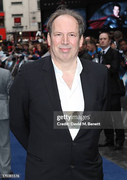 Composer Hans Zimmer attends the UK Premiere of 'Man of Steel' at Odeon Leicester Square on June 12, 2013 in London, England.