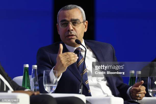 Osama Mobarez, secretary general of the East Mediterranean Gas Forum, speaks during a panel session on day two of the Abu Dhabi International...
