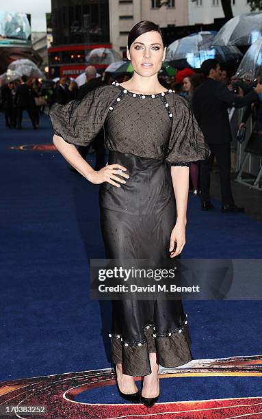 Actress Antje Traue attends the UK Premiere of 'Man of Steel' at Odeon Leicester Square on June 12, 2013 in London, England.