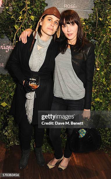 Annabelle Neilson and guest attend the Dom Perignon Rose 2002 Dark Jewel launch with Stephen Webster at The Connaught Hotel on June 12, 2013 in...