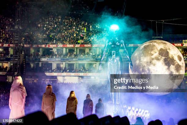 Performers of The Weekend do their show during a concert as part of the 'After Hours Til Dawn' tour at BBVA Stadium on September 26, 2023 in...