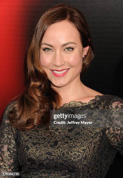 Actress Courtney Ford arrives at HBO's 'True Blood' season 6 premiere at ArcLight Cinemas Cinerama Dome on June 11, 2013 in Hollywood, California.