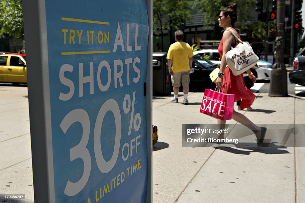 Shopping Along Chicago's Michigan Avenue As Retail Sales Probably Increased in May