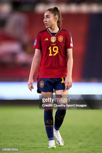 Olga Carmona of Spain looks on during the UEFA Women's Nations League match between Spain and Switzerland at Estadio Nuevo Arcangel on September 26,...