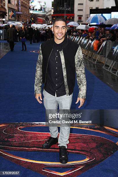 Louis Smith attends the UK Premiere of 'Man of Steel' at Odeon Leicester Square on June 12, 2013 in London, England.