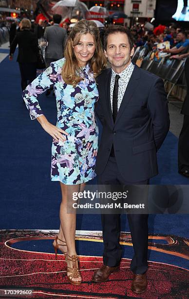 Director Zack Snyder and his wife Deborah Snyder attends the UK Premiere of 'Man of Steel' at Odeon Leicester Square on June 12, 2013 in London,...
