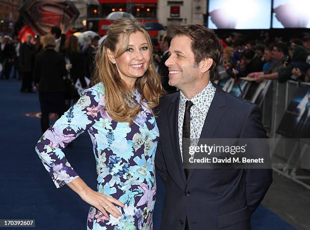 Director Zack Snyder and his wife Deborah Snyder attends the UK Premiere of 'Man of Steel' at Odeon Leicester Square on June 12, 2013 in London,...