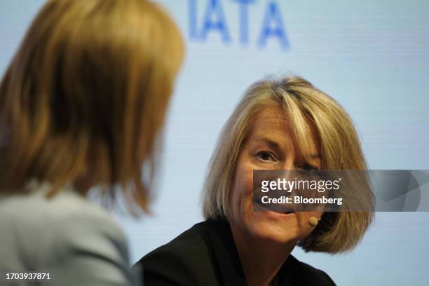 Anne Rigail, chief executive officer of Air France, during a panel session at the International Air Transport Association World Sustainability...