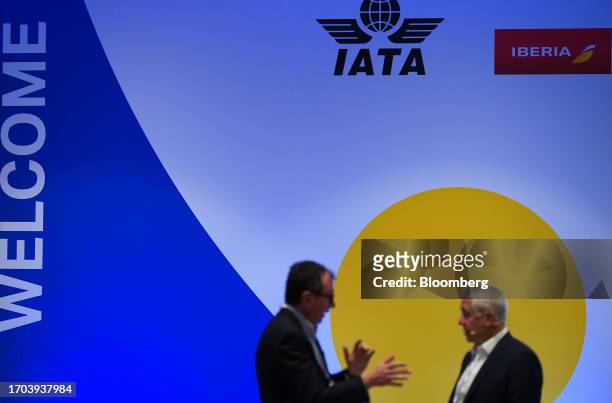 Attendees at the International Air Transport Association World Sustainability Symposium in Madrid, Spain, on Tuesday, Oct. 3, 2023. The event brings...