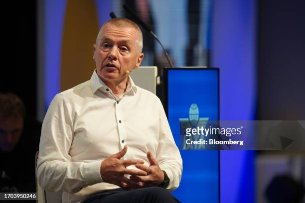 Willie Walsh, director general of the International Air Transport Association , during a panel session at the International Air Transport Association...