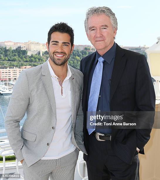 Jesse Metcalfe and Patrick Duffy pose at the Hermitage Hotel on June 11, 2013 in Monaco, Monaco.