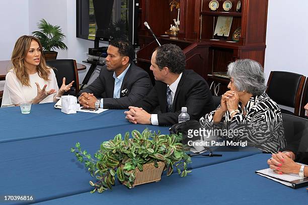 Jennifer Lopez visits with the Congressional Hispanic Caucus on Capitol Hill on June 12, 2013 in Washington, DC.