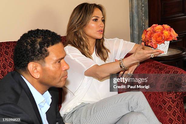 Benny Medina and Jennifer Lopez visit NCTA on June 12, 2013 in Washington, DC.