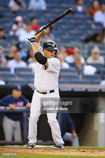 Kevin Youkilis of the New York Yankees in action against the Cleveland Indians during their game on June 4, 2013 at Yankee Stadium in the Bronx...