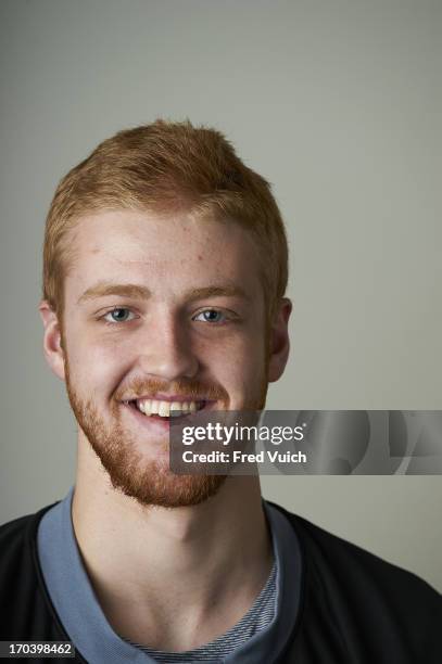 Finals Preview: Closeup portrait of Boston Bruins defenseman Dougie Hamilton during photo shoot at Consol Energy Center. Pittsburgh, PA 6/2/2013...