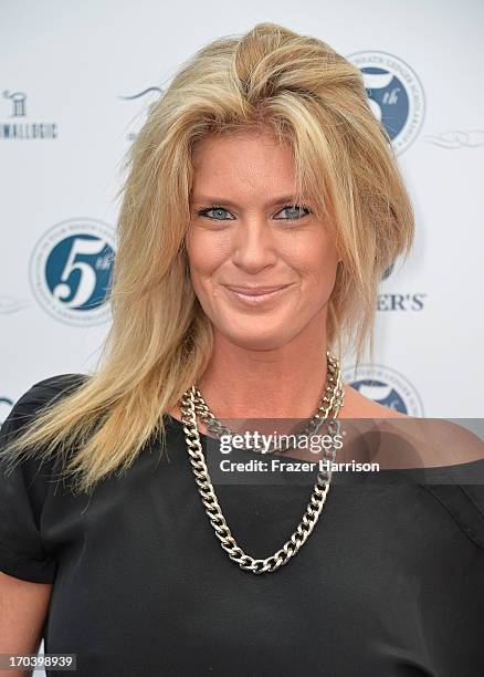 Model/TV personality Rachel Hunter attends the Australians In Film and Heath Ledger Scholarship Host 5th Anniversary Benefit Dinner on June 12, 2013...