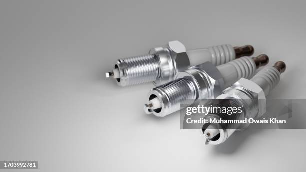 spark plug on white background - spark plug stock pictures, royalty-free photos & images