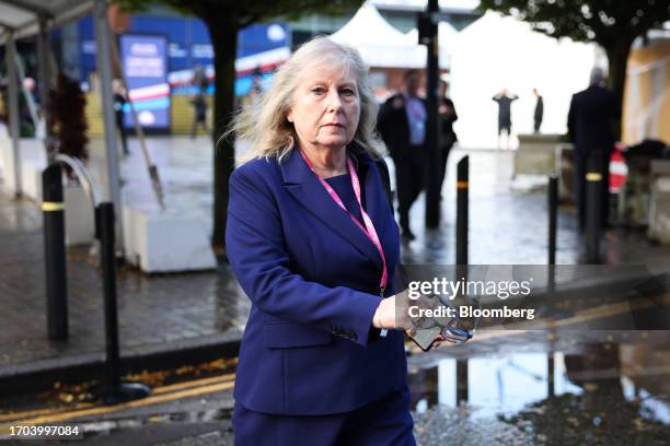 Susan Hall, Mayor of London candidate for the Conservative Party, on the day three of the UK Conservative Party Conference in Manchester, UK, on...