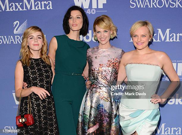 Actresses Kiernan Shipka, Jessica Pare, January Jones, and Elisabeth Moss attend Women In Film's 2013 Crystal + Lucy Awards at The Beverly Hilton...