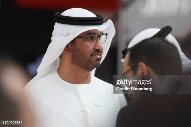 Sultan Ahmed Al Jaber, chief executive officer of Abu Dhabi National Oil Co. And president of COP28, on day two of the Abu Dhabi International...