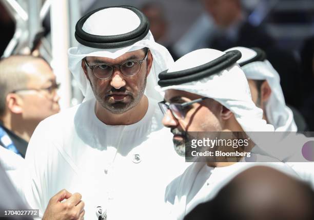 Sultan Ahmed Al Jaber, chief executive officer of Abu Dhabi National Oil Co. And president of COP28, on day two of the Abu Dhabi International...