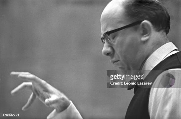 Russian conductor and composer Gennady Nikolayevich Rozhdestvensky, Moscow, 1965.