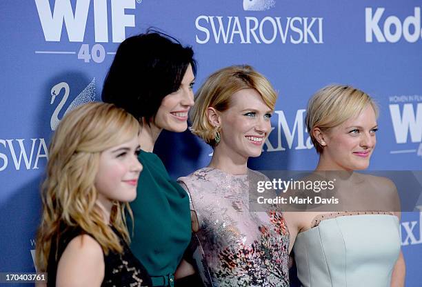 Actresses Kiernan Shipka, Jessica Pare, January Jones, and Elisabeth Moss attend Women In Film's 2013 Crystal + Lucy Awards at The Beverly Hilton...
