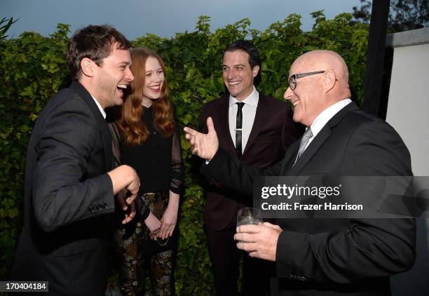 Actors Oliver Ackland, Anna McGahan, James Mackay and Kim Ledger attend the Australians In Film and Heath Ledger Scholarship Host 5th Anniversary...