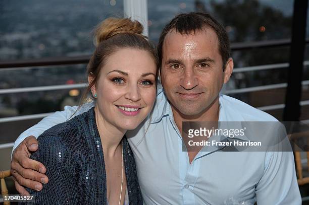 Actress Kate Jenkinson and Rob Marsala attend the Australians In Film and Heath Ledger Scholarship Host 5th Anniversary Benefit Dinner on June 12,...