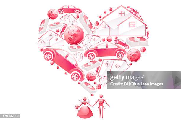marriage and reality - woman pledge stock illustrations