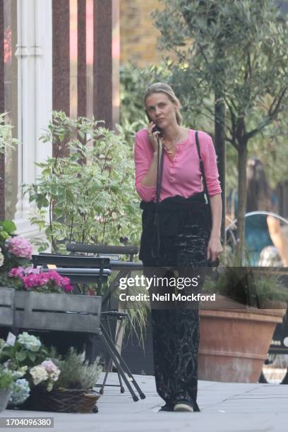 Donna Air and her daughter Freya Aspinall seen in Chelsea on September 26, 2023 in London, England.