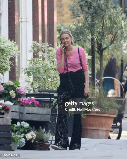 Donna Air and her daughter Freya Aspinall seen in Chelsea on September 26, 2023 in London, England.