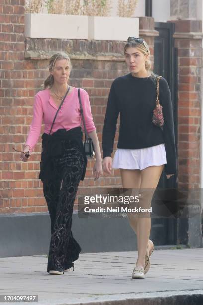 Donna Air and her daughter Freya Aspinall seen in Chelsea on September 26, 2023 in London, England.