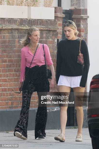 Donna Air and her daughter Freya Aspinall seen in Chelsea on September 26, 2023 in London, England.