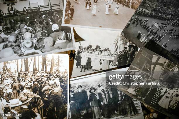 Collection of prints from the Suffrage folder in the Archive Photos collections at the Getty Images Hulton Archive, London E16, 12th September 2023.