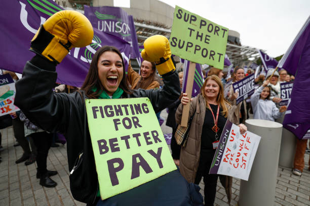 GBR: Striking School Workers Rally At Scottish Parliament