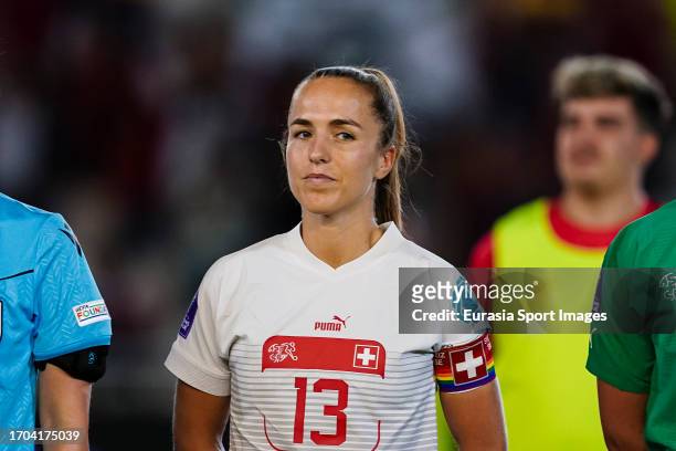 Lia Walti of Switzerland getting into the field during the UEFA Women's Nations League Group D match between Spain and Switzerland at Estadio Nuevo...