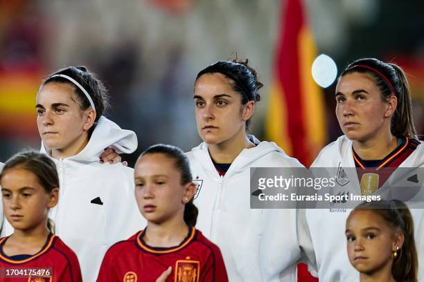 Oihane Hernandez of Spain getting into the field with her teammates during the UEFA Women's Nations League Group D match between Spain and...