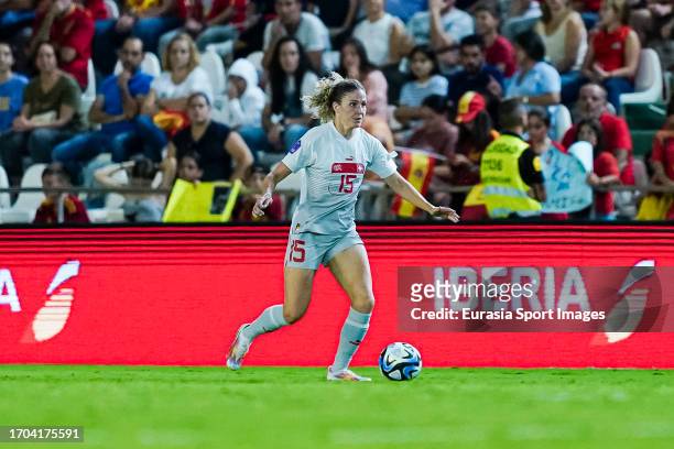 Luana Buhler of Switzerland in action during the UEFA Women's Nations League Group D match between Spain and Switzerland at Estadio Nuevo Arcangel on...
