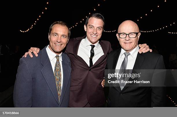 Australians in Film President Andrew Warne, actor James Mackay and Kim Ledger attend the Australians In Film and Heath Ledger Scholarship Host 5th...