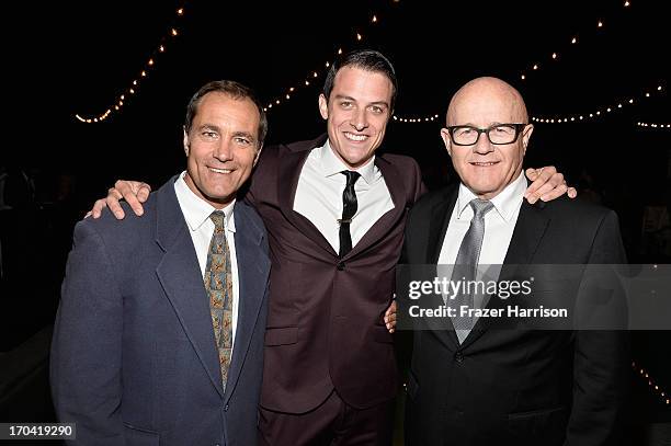 Australians in Film President Andrew Warne, actor James Mackay and Kim Ledger attend the Australians In Film and Heath Ledger Scholarship Host 5th...